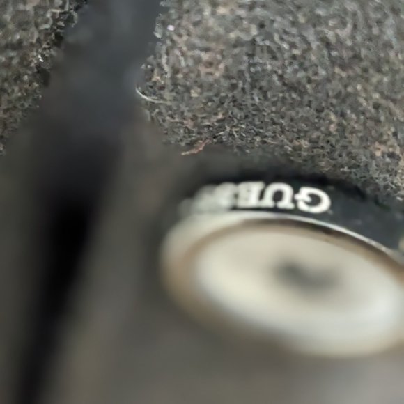 Men’s Guess Brandon Wool Blend Style Long Button Coat Sz Large Black - Picture 14 of 16